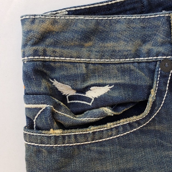 New Men ROBIN'S JEAN Straight Jeans -Hvy Stiching - Picture 4 of 8